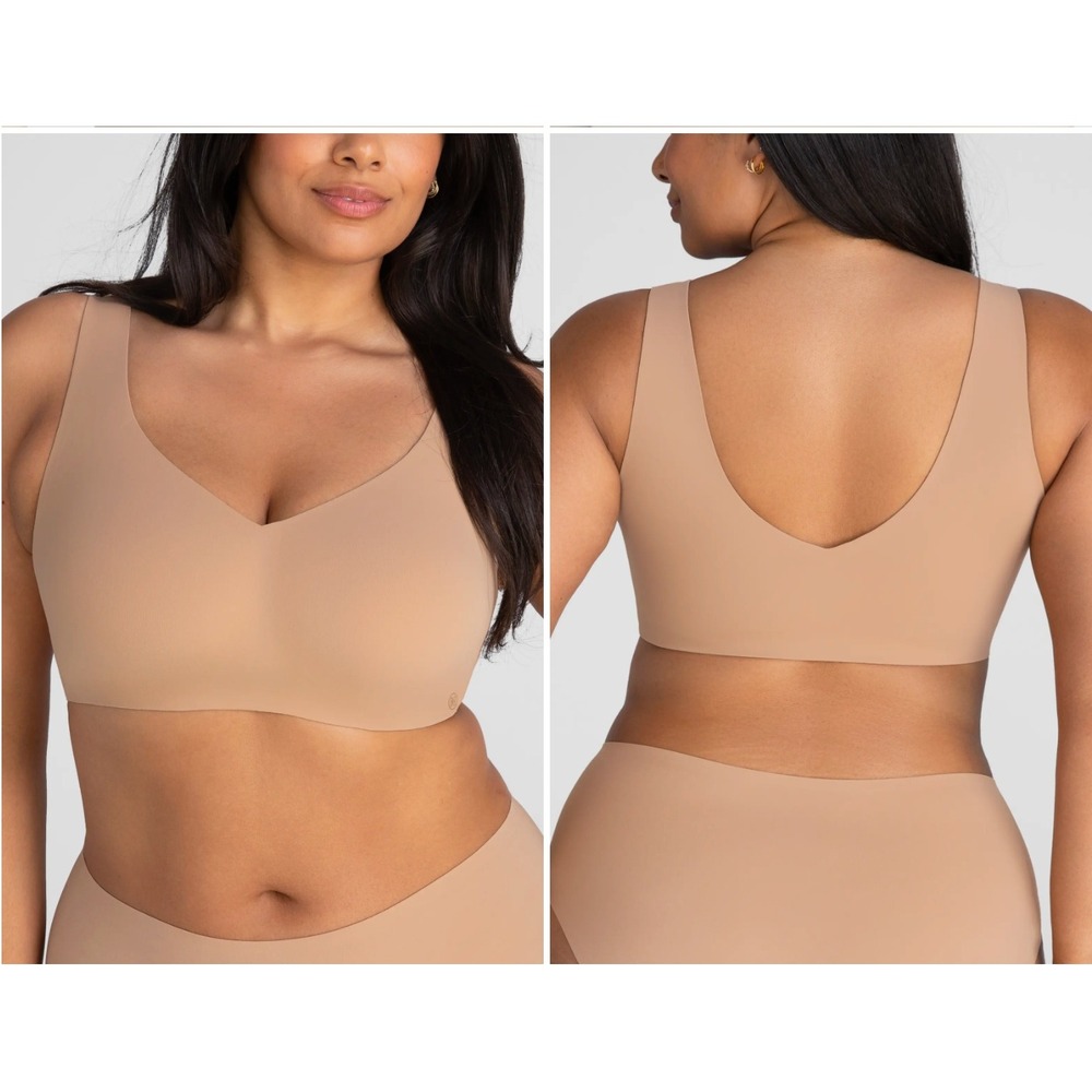 HoneyLove SoftForm Full Support Comfort Bra‎ Nude Seamless Wireless Size 1X